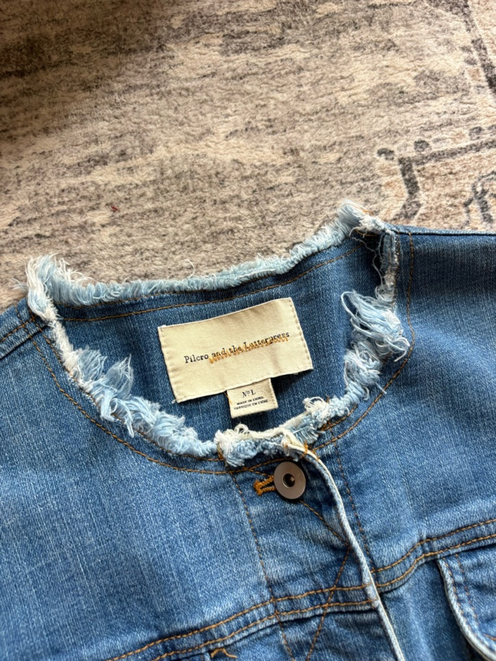 Anthropologie Pilcro and the Letterpress denim jacket size L western fall winter - Picture 6 of 10